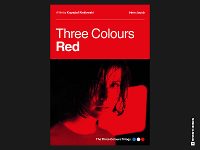 Three Colours: Red (1994) cinema design france fraternity french graphic design helvetica minimalistic movie art movie poster movie posters movies poster poster art poster design red swiss style trilogy typography