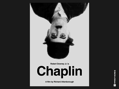Chaplin (1992) - Happy Labor Day chaplin charlie chaplin classic critic design dotted graphic design halftone helvetica labor day minimalistic moderntimes movie art movie poster movies poster poster art robert downey jr typography worker