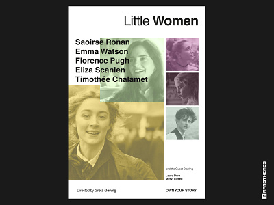 Little Women - Minimalist Swiss Style Movie Poster color design emma watson graphic design helvetica little women minimalistic movies opacity poster poster art poster design swiss design swiss poster swiss style typography women empowerment