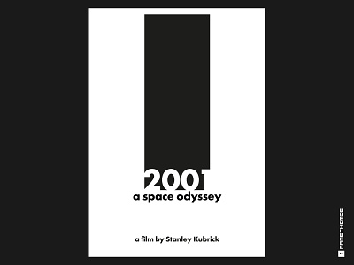 2001: A Space Odyssey (Stanley Kubrick) MInimalist Movie Poster 2001 black and white classic design futura graphic design minimal minimalism minimalistic movies odyssey poster poster art poster design posters scifi space stanley kubrick typography