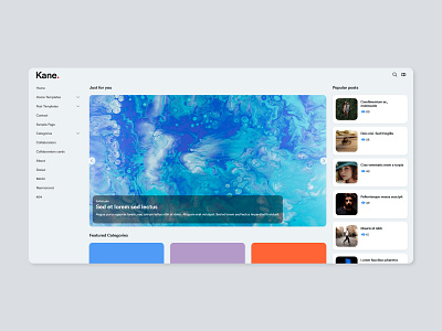 KANE - New WordPress Template Project Draft Shot cards ui design desktop front end development frontend graphic design interface design minimalistic responsive rounded corners slider template design themes typography ui ux web wordpress design wordpress development wordpress theme