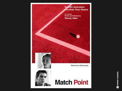 Match Point - Minimalist Swiss Style Movie Poster design graphic design helvetica minimalistic movie poster movies poster poster design posters scarlett johansson swiss poster swiss style thriller typography woody allen