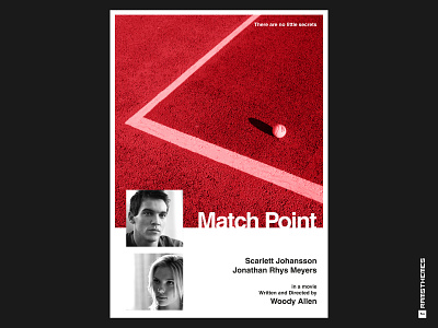 Match Point - Minimalist Swiss Style Movie Poster V2 design graphic design minimalistic movie poster movies poster poster design scarlett johansson swiss poster swiss style tennis thriller typography woody allen