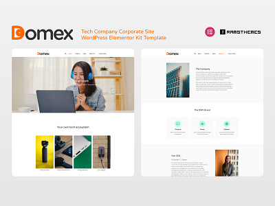 DOMEX - Tech Company Corporate WordPress Elementor Kit corporate design elementor elementor templates graphic design kit minimalistic rounded technology ui ux web wordpress wordpress design