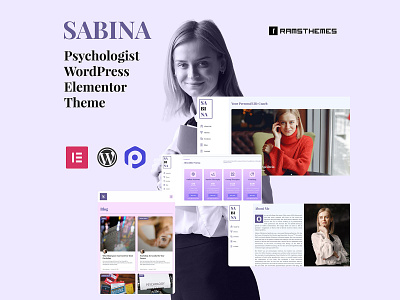 SABINA - Psychologist WordPress Elementor Theme counselor design elementor graphic design health minimalistic professional psychologist ui ux wordpress design wordpress theme