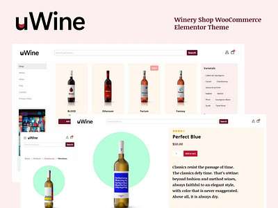 UWINE - Winery Store WooCommerce Theme 🍷 design ecommerce graphic design minimalistic shop templates wine winery woocommerce wordpress design wordpress theme