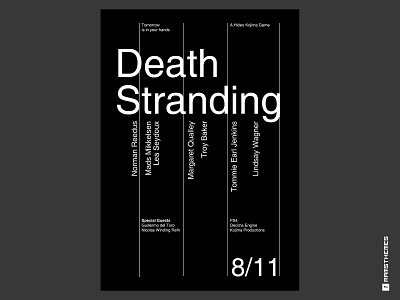 Death Stranding Swiss Typographic Poster