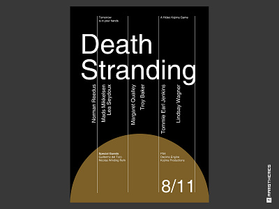 Death Stranding Swiss Typographic Poster with Baby Pod version death stranding design games graphic design minimalistic playstation 4 poster poster art swiss swiss design swiss style typography
