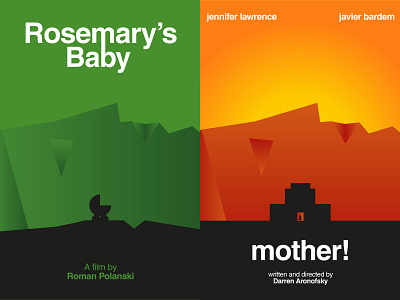 Rosemary's Baby / Mother! Cubist movie poster cover art art cinema cubism design graphic design helvetica minimalistic movie art movie poster movies poster design swiss typography vector
