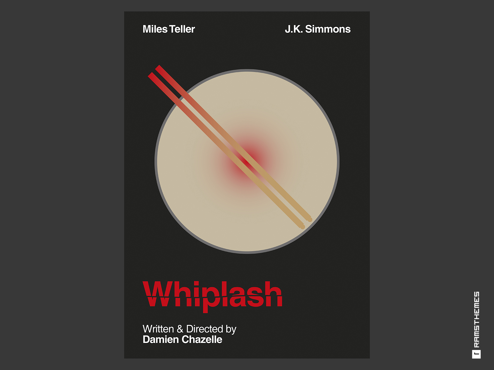 Whiplash Minimal Swiss Style Movie Poster 1 By Rams Themes On
