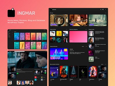 INGMAR - Movie News Blog WordPress Theme - New Page Shots blog cinema design graphic design interface design minimalistic movies movies app news theme design typography ui ux web website website design wordpress design wordpress development wordpress theme