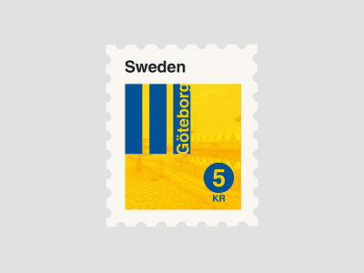 Minimalistic Sweden Stamp for Dribble Weekly Warm-Up classic goteborg graphic design helvetica minimalistic rational simple stamp stamp design sweden swiss style typography