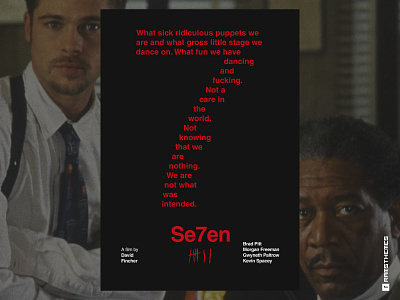 SE7EN - Typographic Swiss Style Movie Poster / Alt. Version