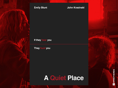 A QUIET PLACE - Minimalist Swiss Style Movie Poster design emily blunt graphic design helvetica horror movie john krasinski minimalistic movie art movie poster movies mute poster design silence swiss style synthesis typography