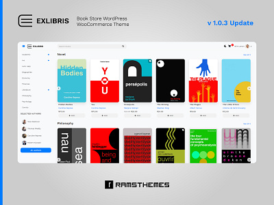 EXLIBRIS - Book Store WordPress Theme book cover design books bookstore design graphic design icon interface design logo minimalistic store design typography ui ux web website design woocommerce theme wordpress design wordpress development wordpress theme