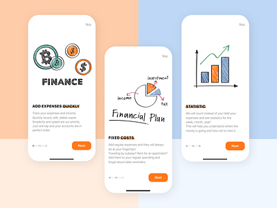 Finance App app branding finance money onboarding ux vector