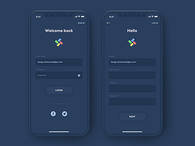 Login Singin ui ux 设计