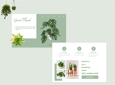 GreenThumb Landing Page #dailyUI 003 app branding design logo plants ui