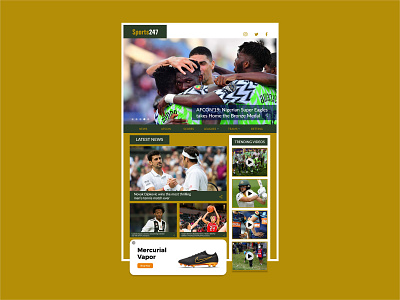 Sports Webpage UI Design adobe xd app brand branding design icon ui uidaily uidailychallenge uidesign uidesigner ux web website