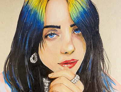 Billie colored pencil icon illustration