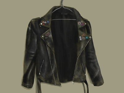Leather Jacket (Ramones) cover art cover design design digital painting digitalart drawing illustration jacket logo poster ramones