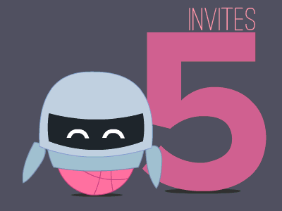 DribbbleBot: Invite Giveaway animation dribbble dribbblebot experiment flash gif illustration invitation invites