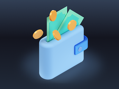 Wallet Icon - Shopicons 3D