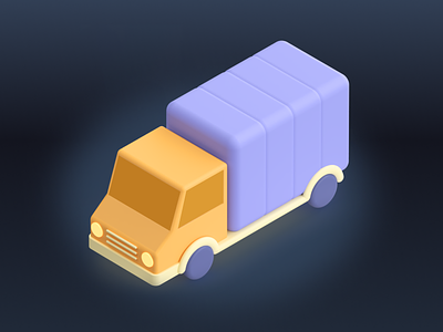 Delivery Truck Icon - Shopicons 3D 3d delivery design ecommerce icons minimal shipment shopicons shopping truck