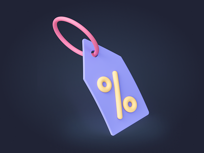 Offer Tag Icon - Shopicons 3D 3d coupon discount ecommerce illustration minimal offer percentage shopicons shopping tags