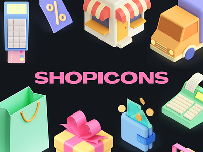 3D Shopping Icon Pack - Shopicons