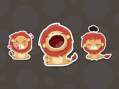 Tau The Lion cute hey illustration lion love sticker upset