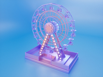 Ferris wheel 3d 3d art 3d illustration 3d modeling c4d cinema 4d colorful ferris wheel illustration joy octane