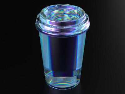 Dispersion Coffee Cup 3d 3d art 3d color 3d illustration c4d cinema 4d colorful dispersion glass glass glass color illustration octane