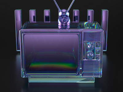 Dispersion TV 3d 3d art 3d illustration 3d modeling c4d cinema 4d dispersion dispersion glass dispersion material glass glass material illustration octane octane render retro tv