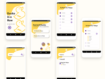 Daily UI 042 - List App adobe xd android dailyui dailyui 042 dailyuichallenge duck ducks in a row