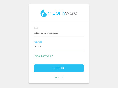 Mobilityware - Social Admin Login. ad control admin blue clean flat login mobility mobilityware password sign up social uiux