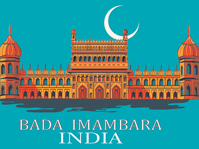 Bada Imamabada architecture arctitecture landing page bada imambada city of nawab city special design illustration imambada lucknow vector