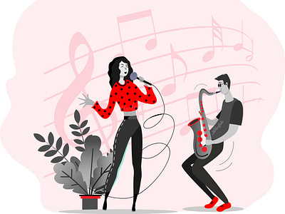 Music And Singing behance character character design characterdesign design dribbble dribbble best shot illustration illustrator vector