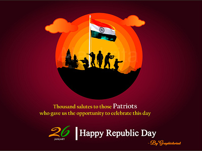 Happy Republic day 26 january 26jan army behance brave soldier design dribbble graphictwisst illustration illustrator republic day republic day wish vector