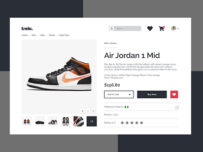 Trekk Shoes Web UI