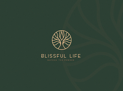 Blissful life matcha tea logo logo matcha