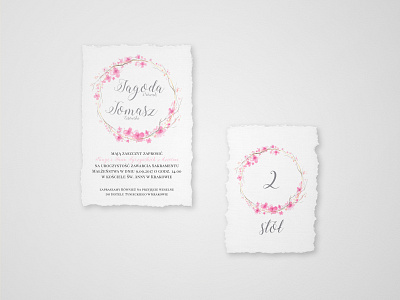 Wedding invitations on handmade paper