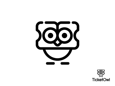 Ticket + Owl Logo Design Brand Identity - Unique, Smart