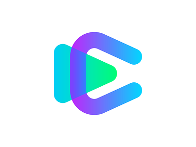 C letter + play button. Online video streaming logo design. app icon brand identity branding button c c letter concept icon logo monogram online play streaming tube video watch