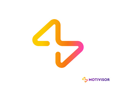 Motivation Coach Logo Design | M Letter + Thunder/Bolt app icon bolt brand brand identity brandable domain name branding business name coach coaching corporate for sale gradient logo design m letter motivation smart creative concept startup thunder