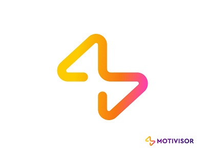 Motivation Coach Logo Design | M Letter + Thunder/Bolt