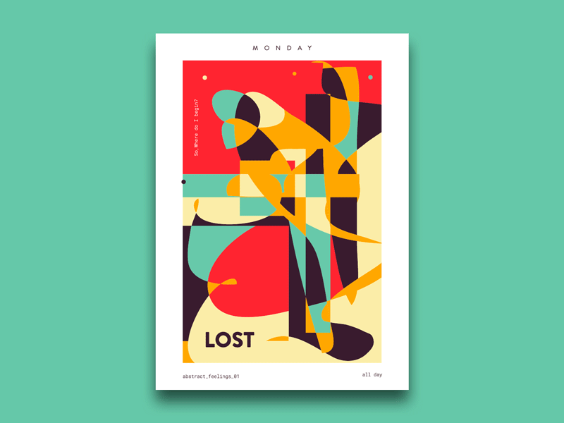 Monday Lost abstact app branding design geometry gif graphicdesign hiphop icon illustration jazz motion poster rock space typography ui ux vinyl web