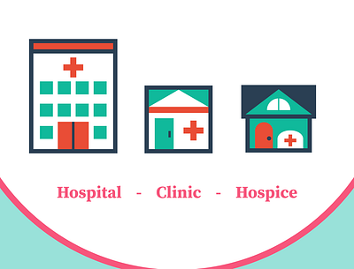 Hospital Clinic Hospice Vector Icons adobe illustrator design flat icon illustration illustrator minimal vector web