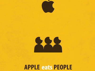 APPLE eats PEOPLE apple people vintage