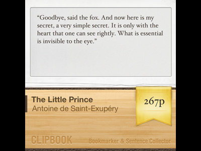 ClipBook - Bookmarker & Sentence Collector app book iphone5 ui